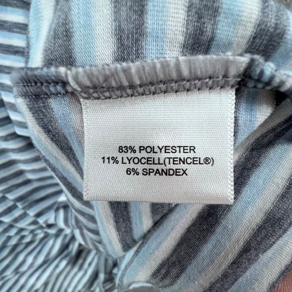 Peter Millar Polo Shirt XXL Blue Stripe Soft Tencel Blend Stretch Quick Dry Golf - Picture 11 of 13